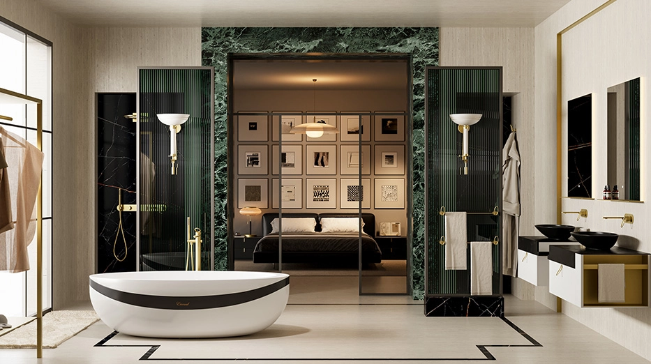 01 Eternal series modern american-fusion luxury bathroom for a spacious flat-floor residence